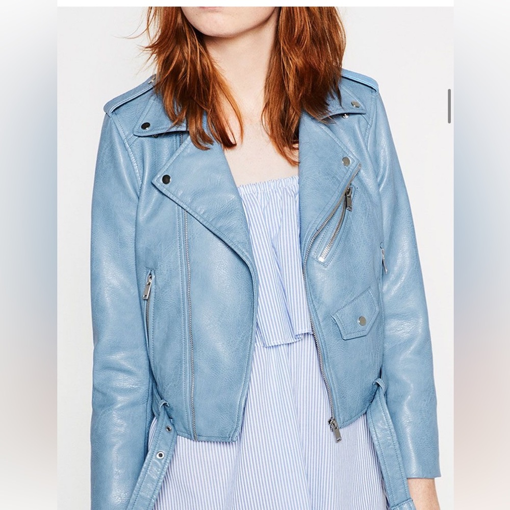 AMAZING leather zara bikers jacket